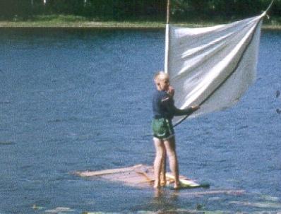 My first boat, a sailraft. 1964