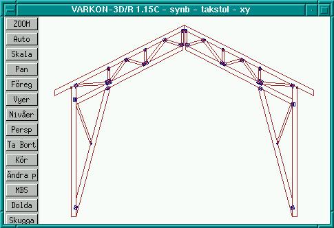 Frame drawing for boat house. Takstol