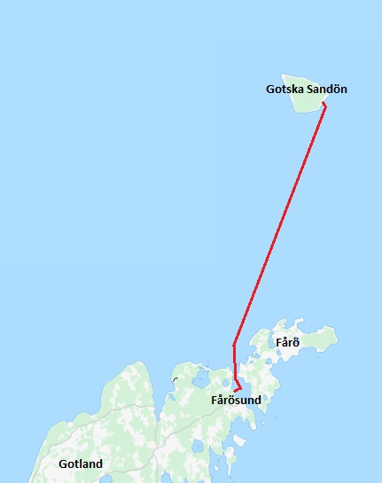 Karta Sandön-Fårö